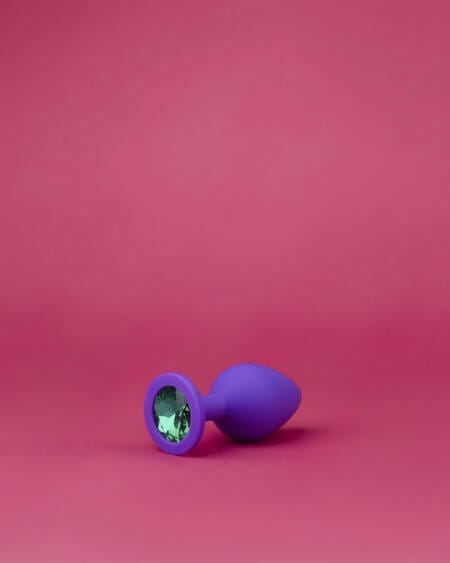 Plug Anal em Silicone com Pedra Verde