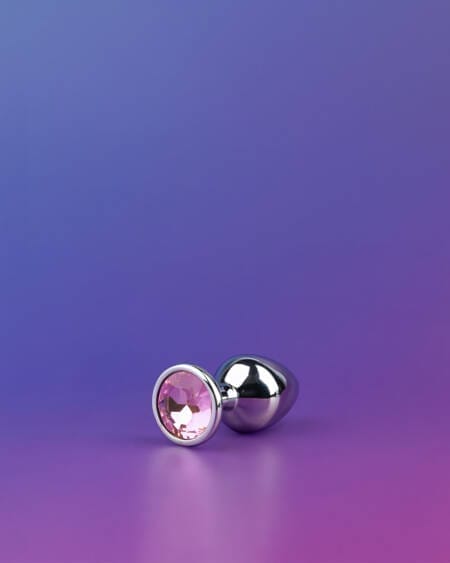 Plug anal com pedra rosa