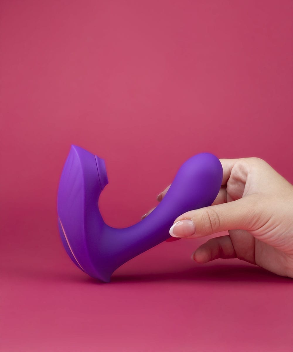 Vibrador de Calcinha Penetrável com Sugador de Clítoris e Controle por App